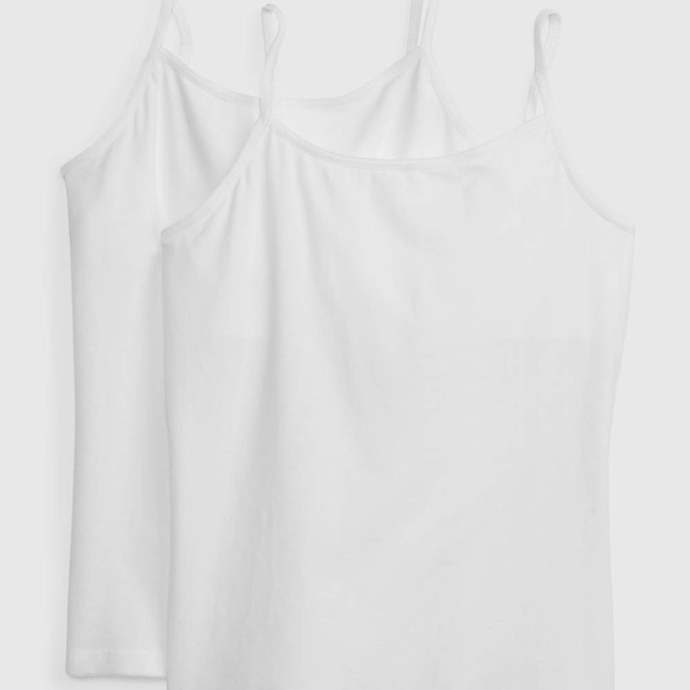 🆕 GAP girls White Organic Cotton Camisole tank Top undershirt shelf bra